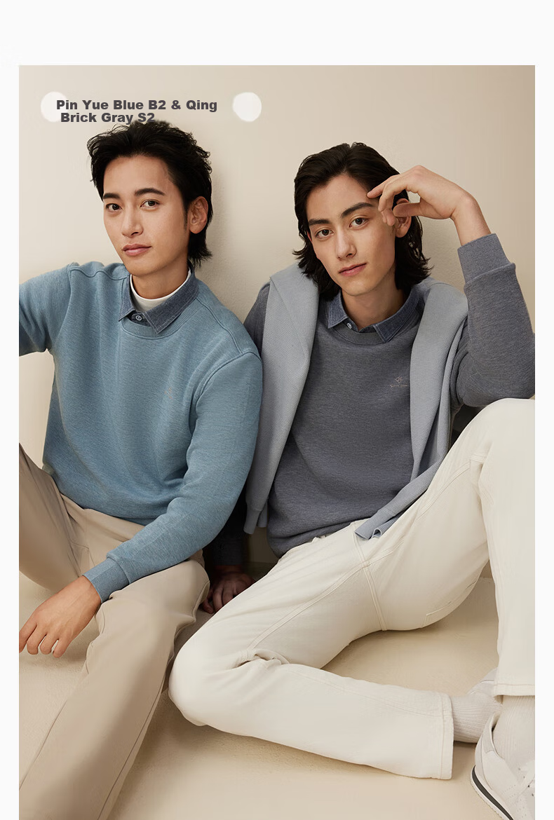 Hodo Anti-Pilling Wool Blend Fleece-Lined Two-in-One Thermal Warm Shirt Collar Sweater for Men 16