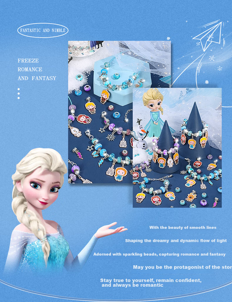 Disney Frozen Elsa DIY Landscape Dress-Up Gift Box Hair Clip Hair Accessories Bead Set for Girls Ages 3-9 Birthday Present 2