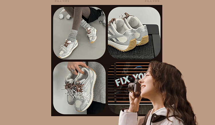 FILA Fila Agan Shoes [Yang Mi Same Style] Women's 2026 Spring Wisteria Shoes VITE Simple Fashion Casual Shoes 4