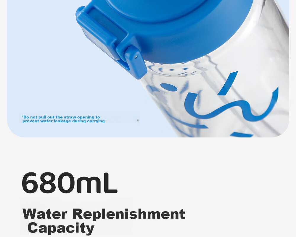 FUGUANG Children's Straw Cup Summer High-Value Tritan Plastic Water Bottle Large Capacity Student Sports Water Bottle 8