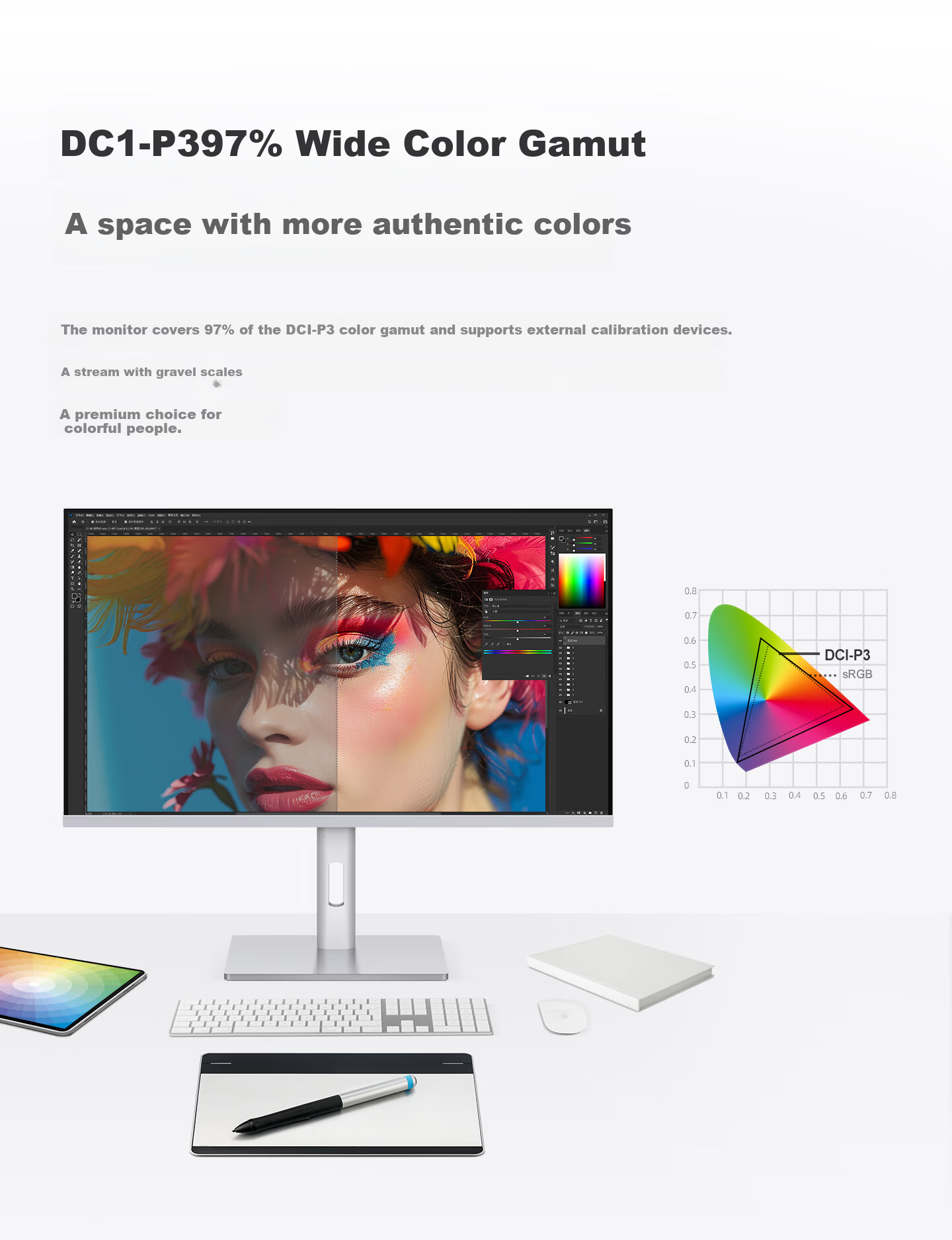 IPlaoe 32-inch 4K 144Hz Gaming Monitor Design Color Grading Editing 10bit High Color Gamut Computer External IPS Screen LG Panel High Contrast Type-C P320/pro 16