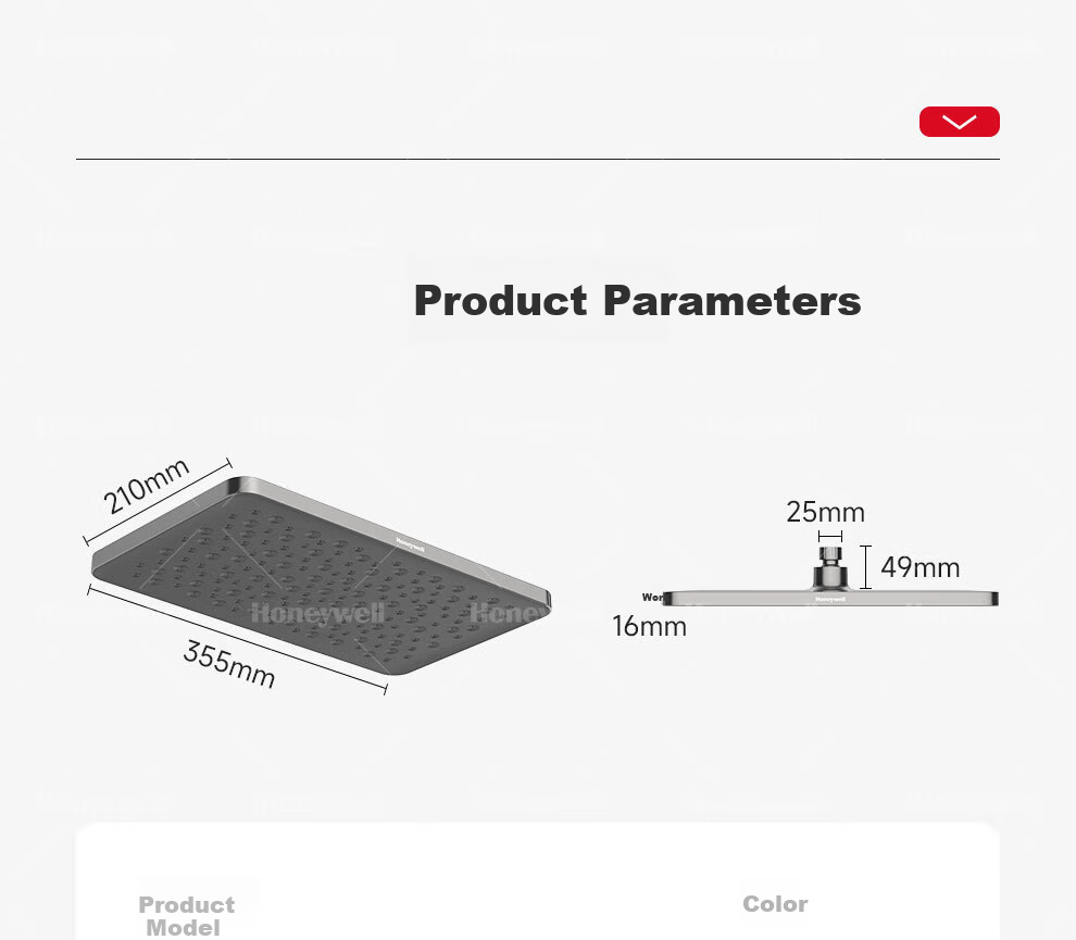 Honeywell Descaling Large Shower Head High-Pressure Single Bathroom Shower 24H0CQ 15