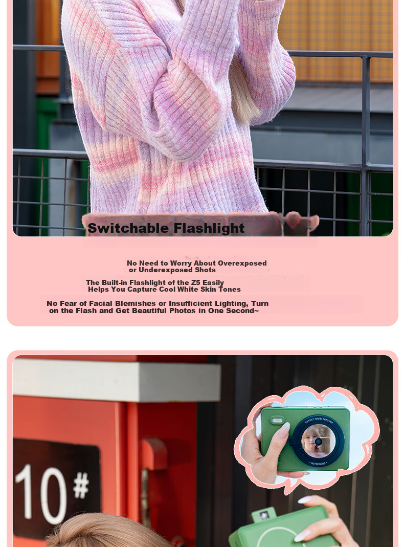 HPRT Z5S Instant Camera All-in-One Photo Printer Mini Portable Photo Printer Gift for Besties and Girlfriends (Green) 2