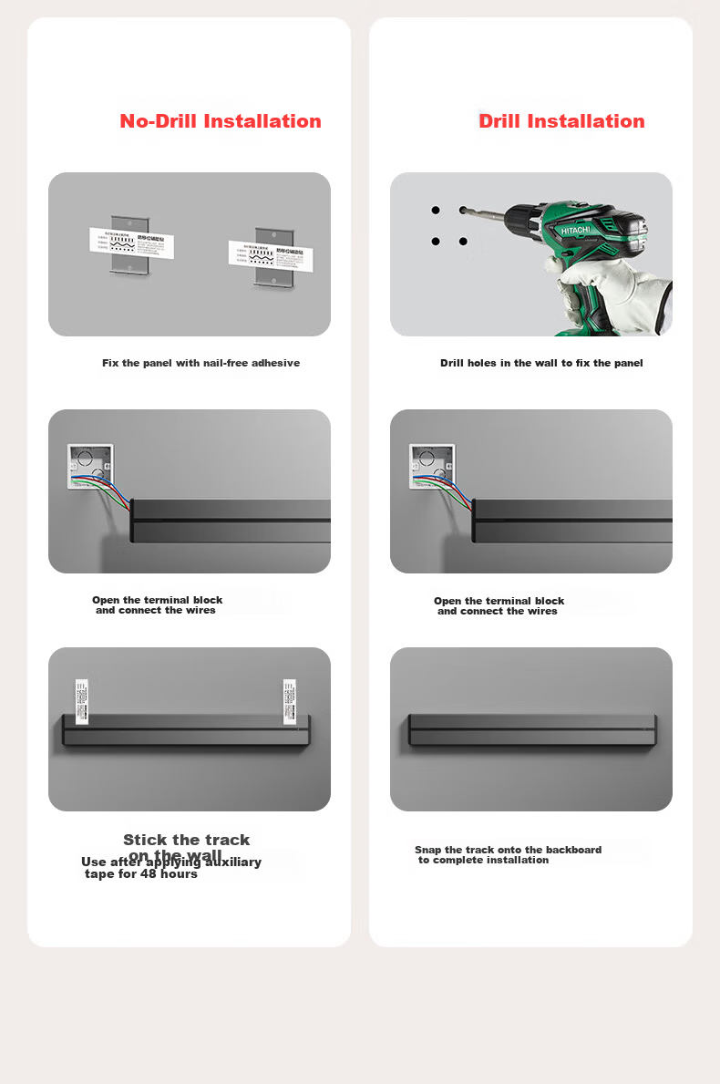 International Electric Track Socket with Sensor Light Kitchen Sideboard Island High Power Smart Power Rail Strip Surface Mounted Track Mobile Power 60cm + 4 Adapters 22