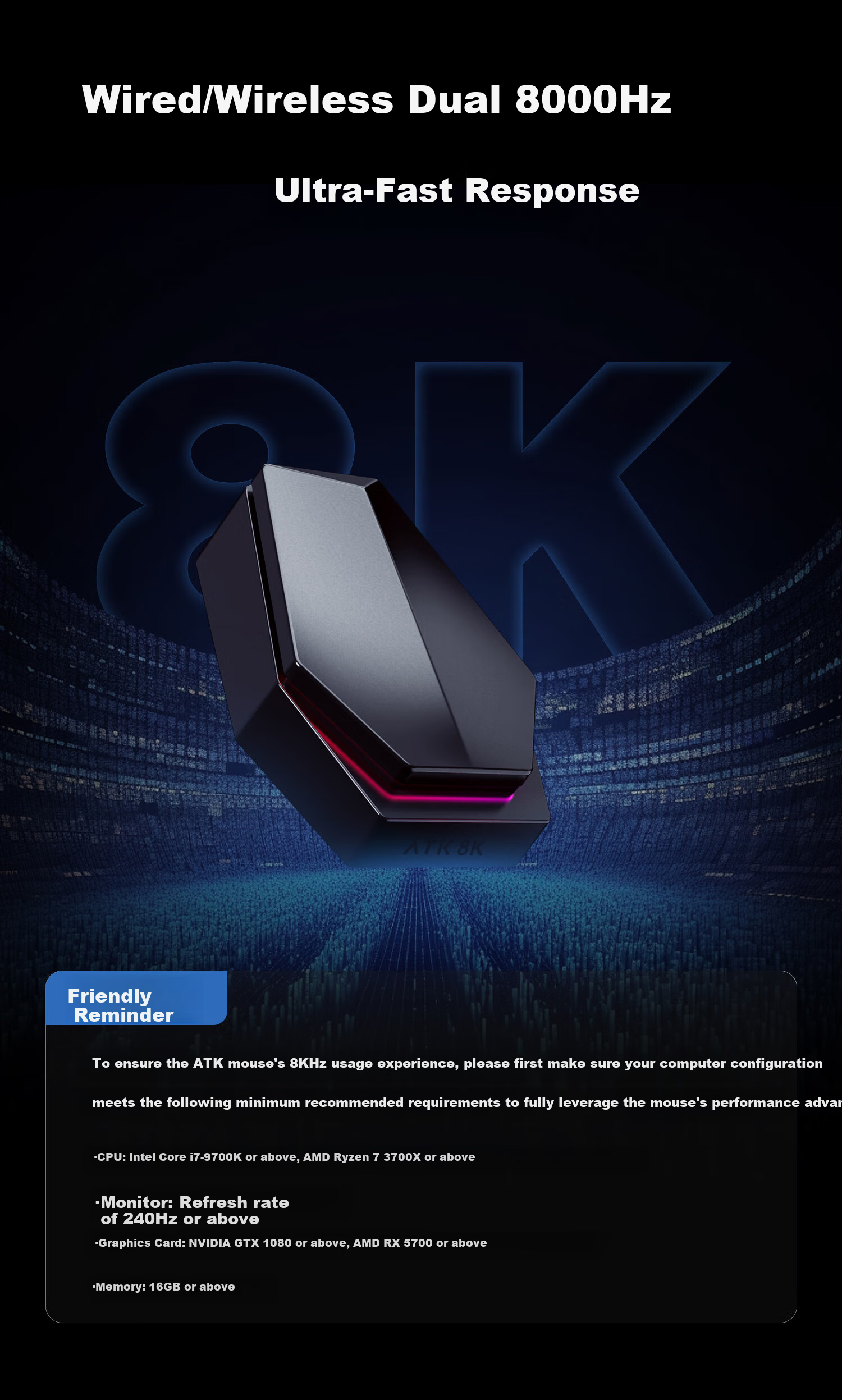 ATK LieKong Z1 Wireless Mouse Wired/Wireless Dual-Mode Lightweight Office Gaming Mouse Right-Handed Ergonomic Z1 ProMax White 11