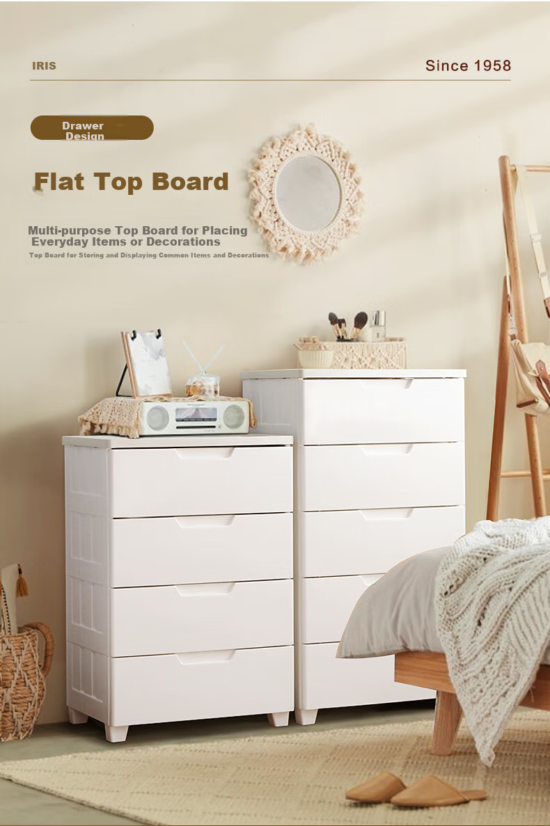 IRIS Storage Cabinet, Drawer-Style Baby Wardrobe, Storage Cabinet, Simple Organizer Cabinet, Eco-Friendly Plastic Storage Box, Alice Five-Tier 5