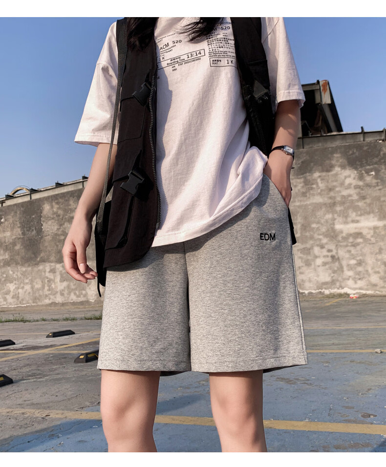 Langsha Women's Sports Shorts Pure Cotton Summer Thin Loose 2026 New Casual Five-Point Pants Trendy Ins Hong Kong Style Retro Mid-Length Shorts 15