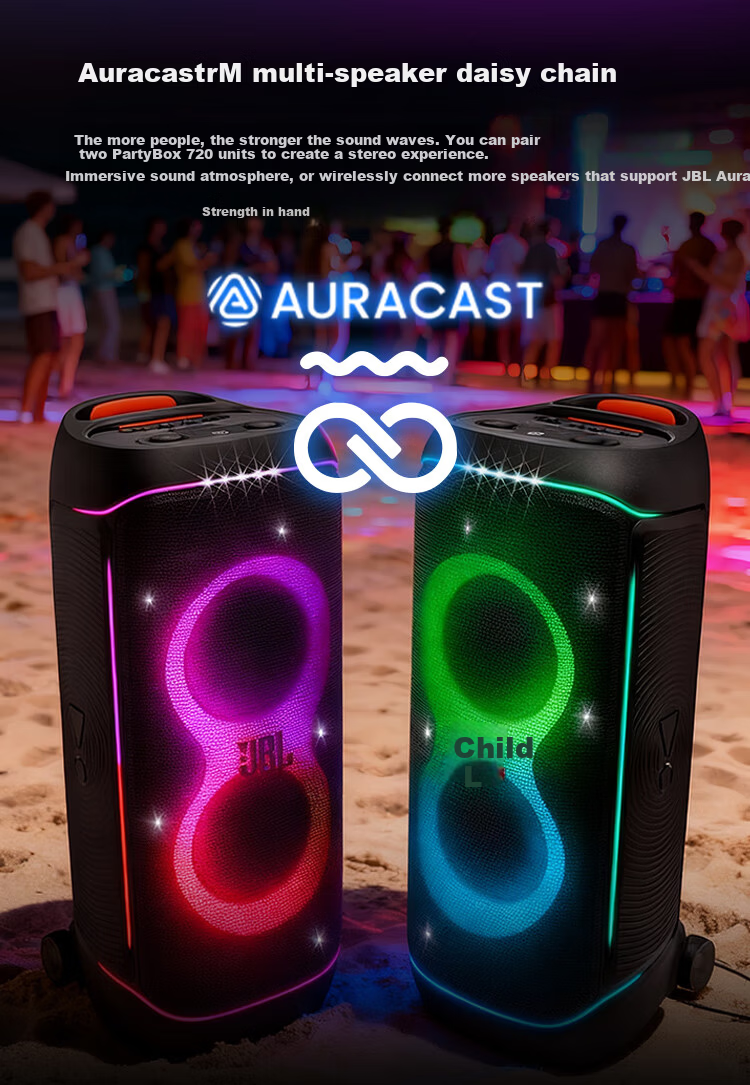 JBL PARTYBOX 720 Party Speaker Outdoor Bluetooth Portable KTV Smart Speaker High Power Music Rhythm Light Show Long Battery Life Speaker 11