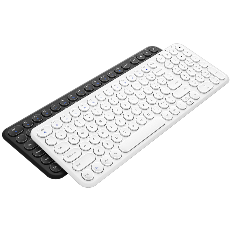 B.O.W Hangshi HW098SC-2 Wireless Silent Keyboard Scissor-Switch Ultra-Thin Portable Ergonomic Design Compatible with Laptop and Desktop White