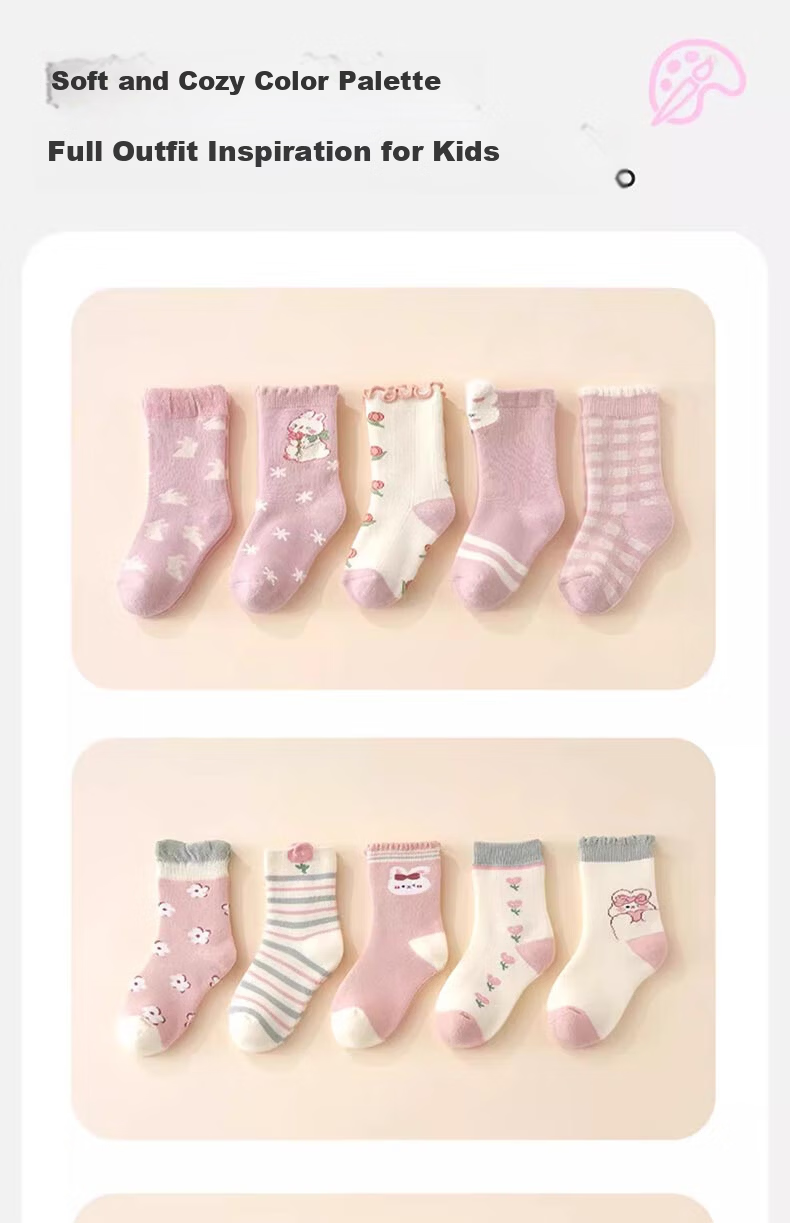 Mianqixiong Girls' Thick Terry Long Plush Warm Cotton Socks Autumn Winter 6-8 Years 17