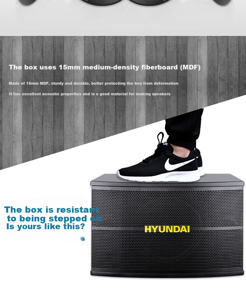 HYUNDAI Professional 10-Inch Card Holder Home Theater KTV Speaker Home Combo Professional Entertainment Karaoke Meeting Stage Equipment Vertical Speaker 8