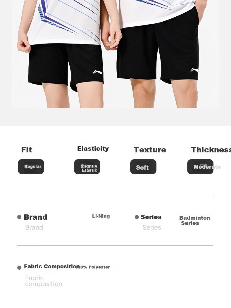 LI-NING Unisex Badminton Short Sleeve Match Set Two-Piece Club Series Sports Teamwear L 4