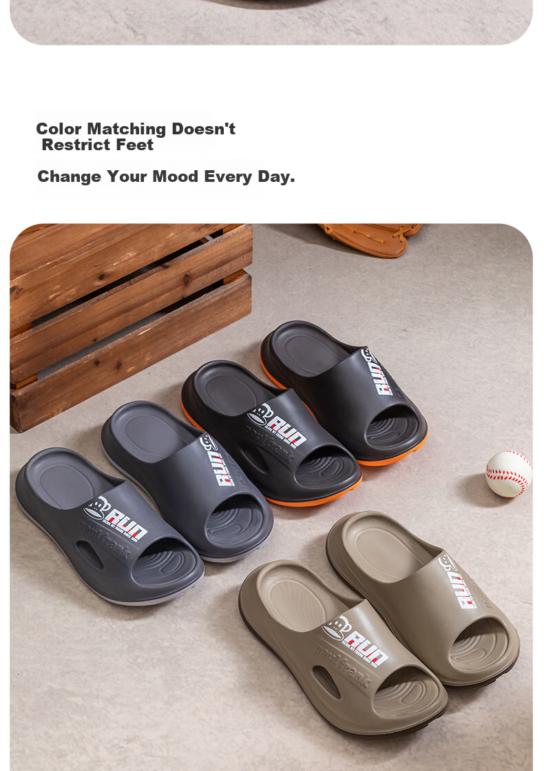 Paul Frank Men's Summer Slippers New Indoor Outdoor Bathroom EVA Odorless Sandals 6644 Gray Size 40-41 9