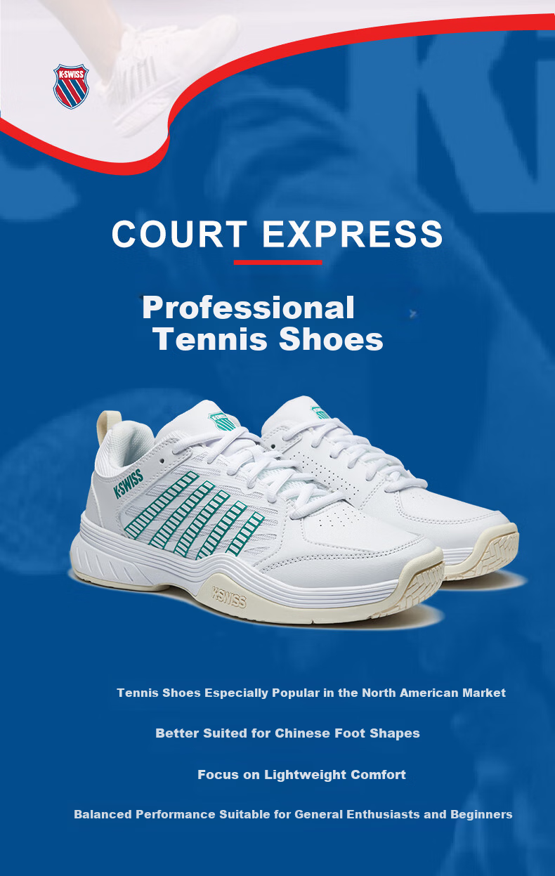 K·SWISS Men's Professional Tennis Shoes Lightweight Durable Sports Casual Shoes 04937-148-M Size 42 2