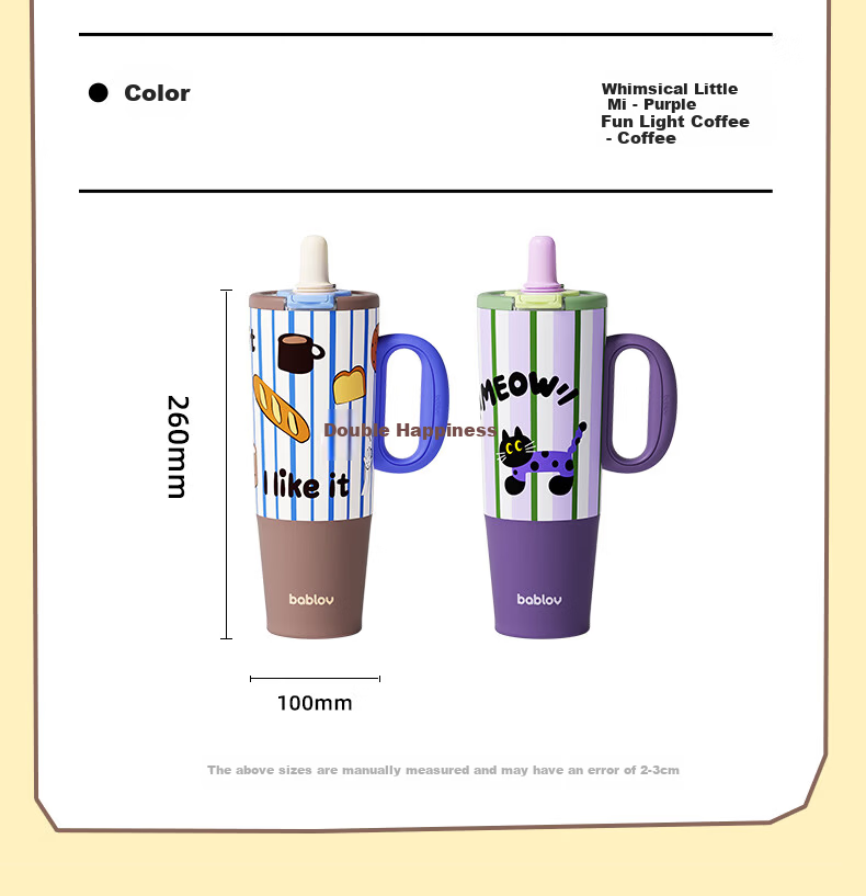 BABLOV Huaban Sen Insulated Water Bottle Large Capacity Ice Mug High-Value Ceramic Coated Liner Straw Cup for Men and Women 21
