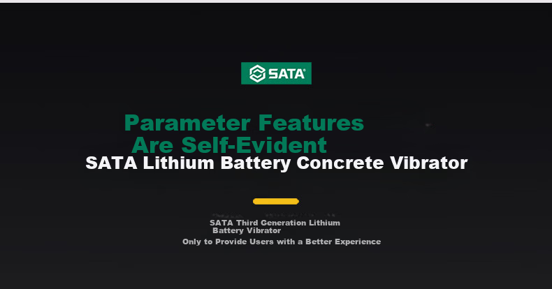 SATA Lithium Battery Brushless Concrete Vibrator Handheld Site Rechargeable Concrete Vibrator D05540 One Battery 30