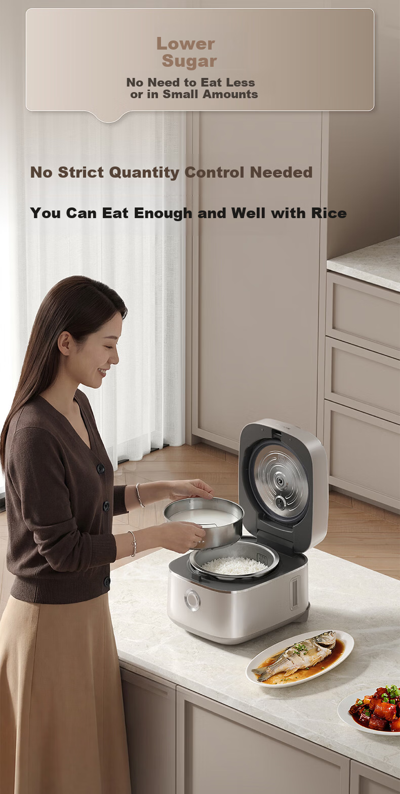 Joyoung Flagship Dual-Drive IH High-Purity Titanium 0-Coating Low-Sugar Rice Cooker 4L Stainless Steel Far-Infrared Air-Cooled Moisture Film 40N1U Pro2 15