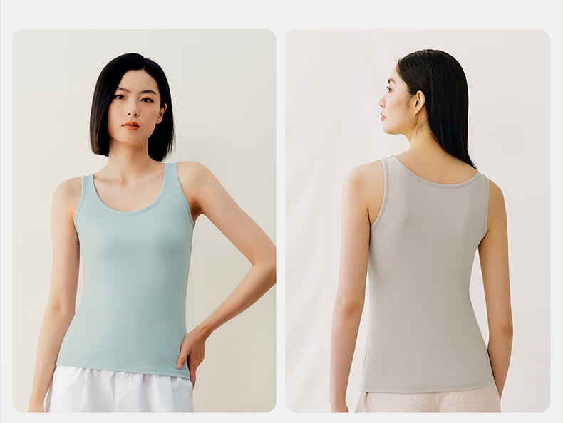 THREEGUN [Versatile Base Layer] Women's Tank Top, Xinjiang Cotton, Elastic, Solid Color, Slimming, Thin, Sleeveless Undershirt 21