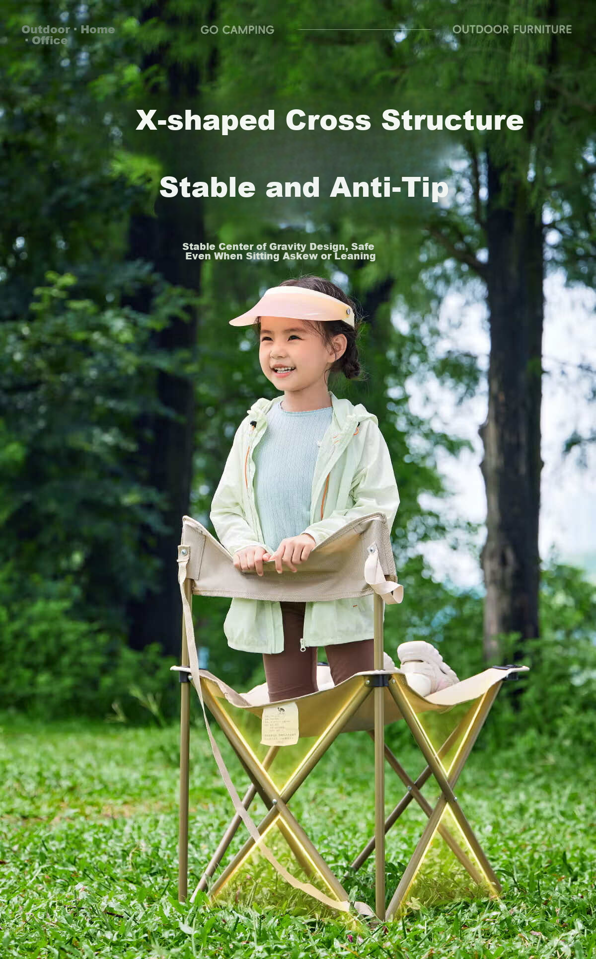 CAMEL Wide Folding Outdoor Chair Portable Picnic Camping Beach Fishing Stool Home Bench Leisure 0004 Light Blue 4