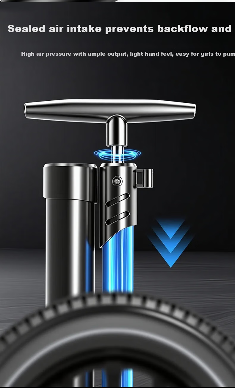 Ousen Dual-Barrel High-Pressure Air Pump with Smart Valve for Bicycle, Electric Vehicle, and Home Use 11