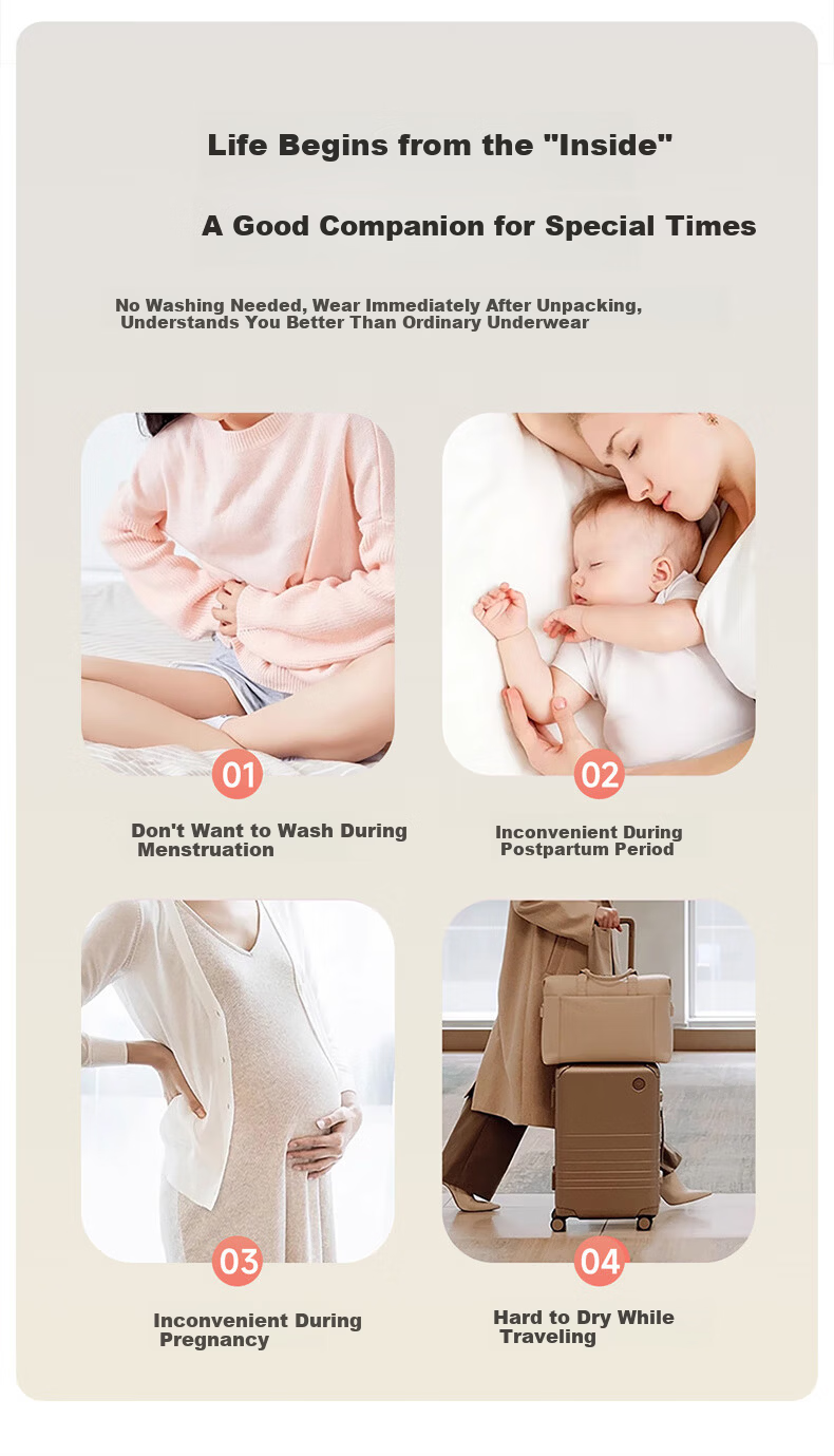 Liomirror Disposable Women's Modal Sterile Travel Mid-Waist Maternity Postpartum Plus Size Daily Use Underwear 5 Pieces XL 11