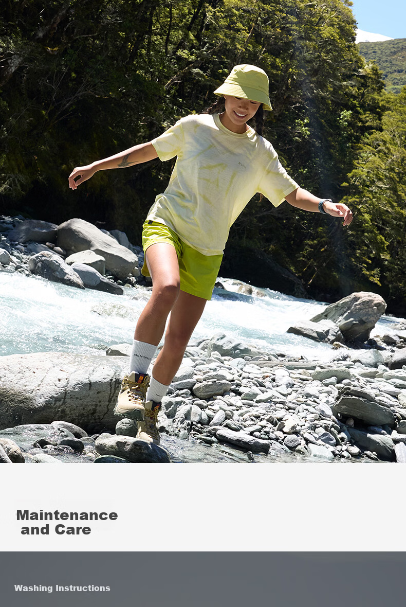 BEIN SPACE Summer New Washable Merino Wool Gradient Sports Hiking Short Sleeve T-Shirt Women J027 Sunset Orange XS 31