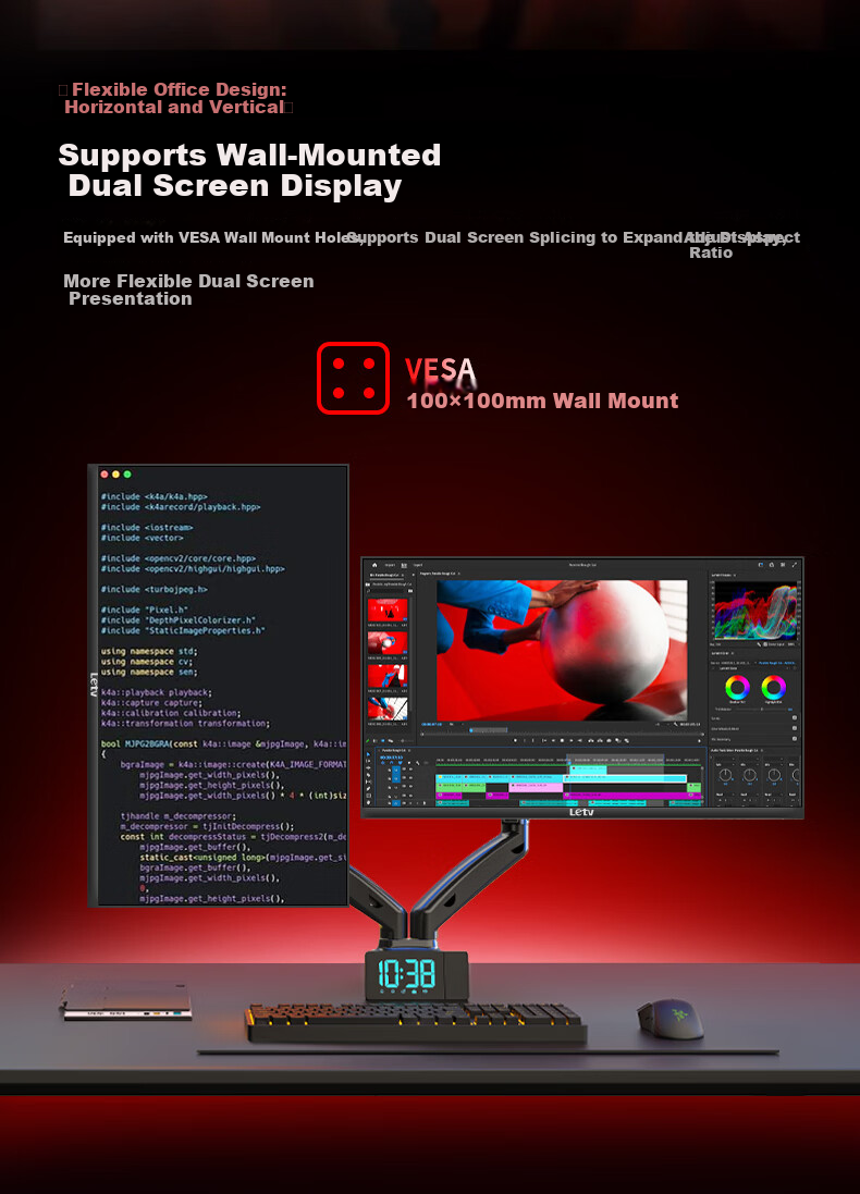 LeTV 27-inch 4K UHD IPS Monitor with Type-C 65W, Rotatable and Height Adjustable, USB Port, 8-bit Professional Design Office Display 8