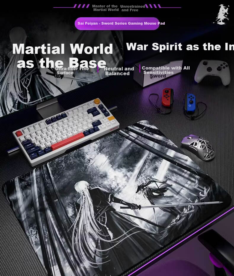 Saifeiyan [Jianxing] Fine Surface Neutral Balanced Control Mouse Pad Ink Wash National Style Anime Design FPS Esports Professional Control Pad Jianxing-Suming 360x300x5mm 1