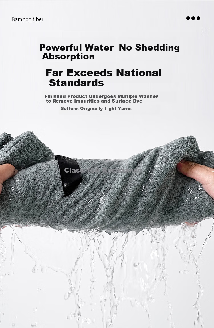 Bamboo 100 10A Antibacterial Cloud Soft Thickened Large Bath Towel Absorbent Non-Shedding Bath Towel 70*140cm Light Gray 4