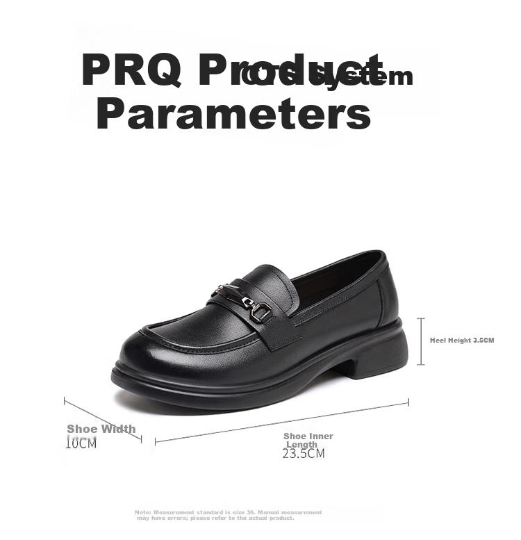 Red Dragonfly Women's Loafers Fashion Versatile Single Shoes Genuine Leather Breathable Comfortable Slip-On WTB351991 Black Size 39 3