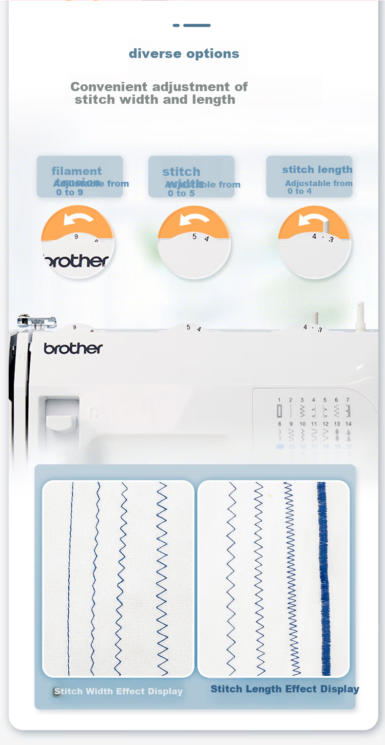 Brother JD2799 Compact Home Electric Multifunction Sewing Machine with Overlock, Flatbed 2700 Upgraded Model, Official Flagship Store 8