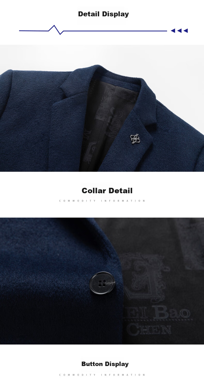ROMON Wool Blend Men's Blazer Spring Autumn Business Casual Single Suit Coat Warm Jacket XF87 Gray 4XL 23