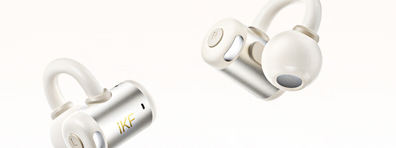 IKF Zhaoyue Clip-on Bluetooth Earphones Wireless Open Bone Conduction Non-In-Ear Zero Sensation Cushion Ultra-Long Battery Life Sports for Huawei Apple Yunyan White 3