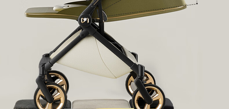 DearMom Baby Stroller Roman Holiday Reversible Foldable Lightweight High Landscape Shock Absorption Pushchair 61