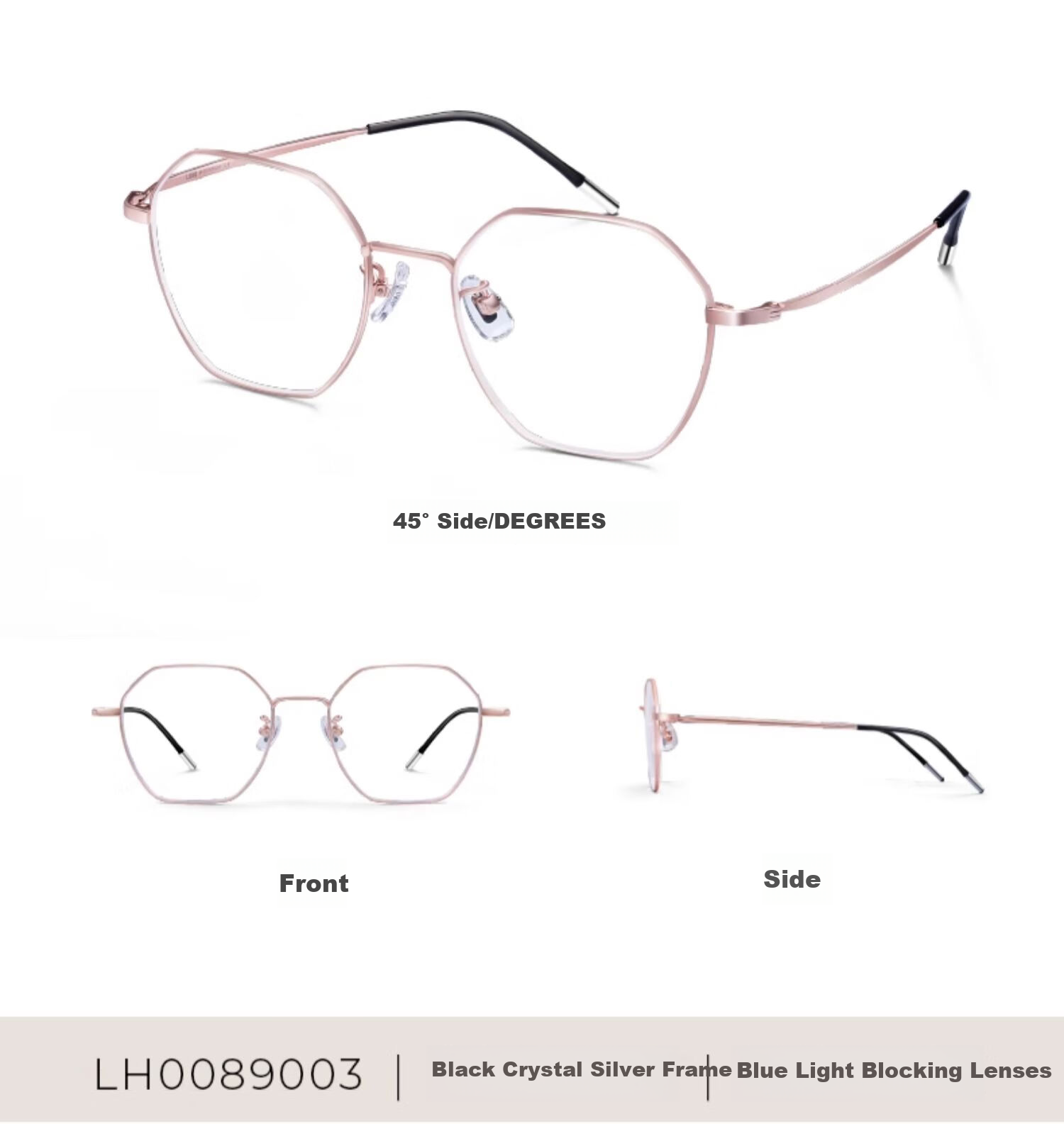 LOHO Ultra-Light 6g Beta Titanium Pure Titanium Eyeglass Frames for Women, Anti-Blue Light Radiation, Prescription Available, Zeiss Lenses, Anti-Fatigue for Me 17