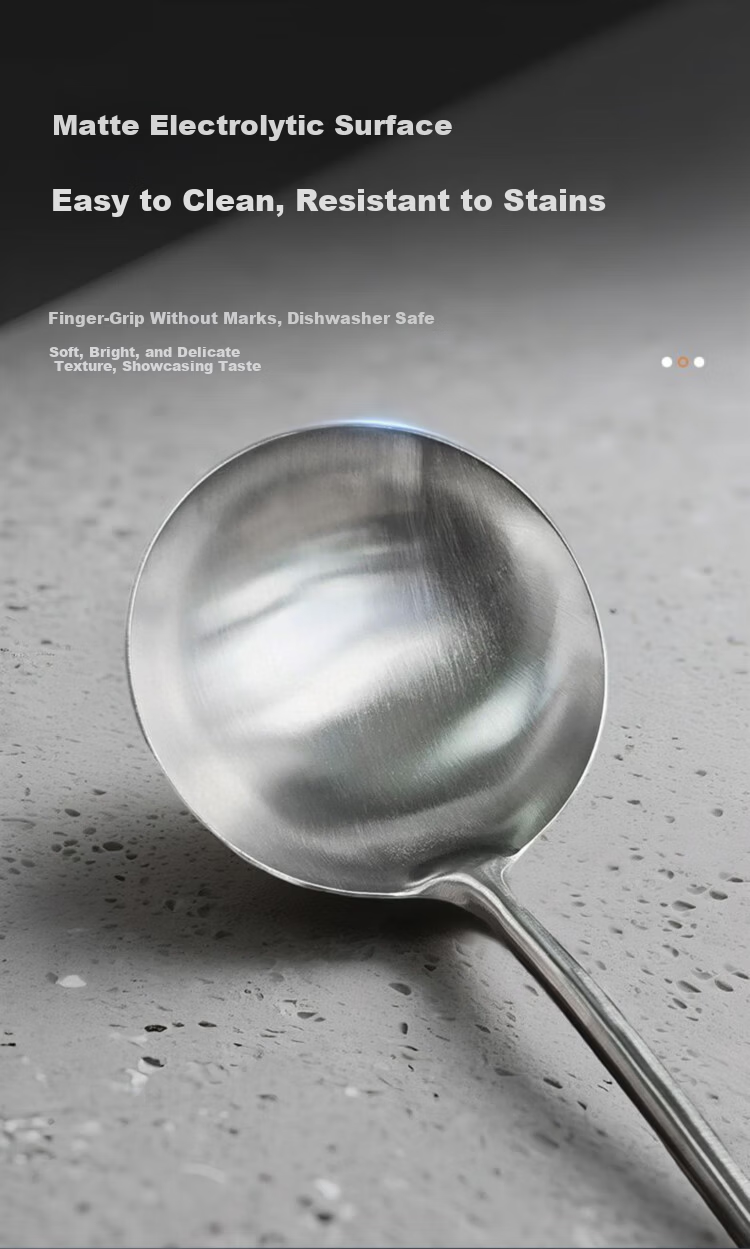 ASD 304 Stainless Steel Spatula with Vacuum Handle for Home Cooking, Non-Coated Stainless Steel Wok Spatula 4