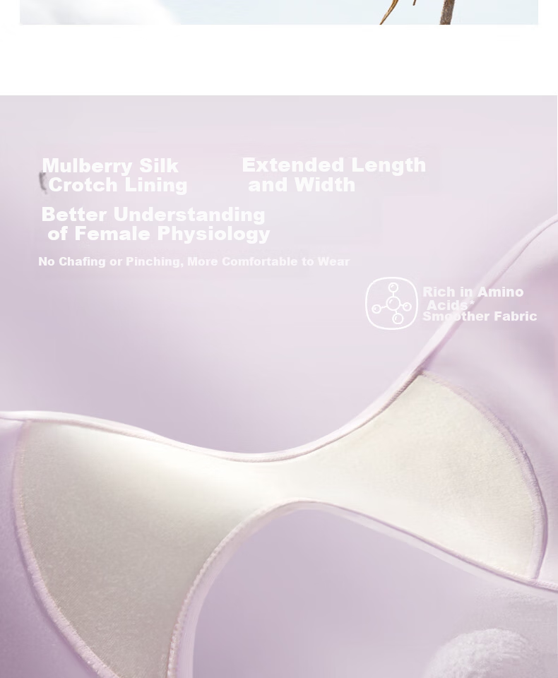 LUCKMEEY Combed Cotton Women's Underwear AAAAA Antibacterial Extended Crotch Thin 40-Count Mid-Waist Breathable Seamless Briefs 5