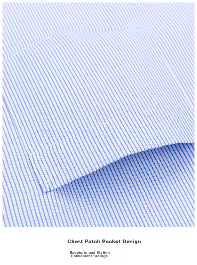 FIRS Fleece-Lined Thickened Warm Shirt Men Winter New Casual Business Thick Shirt Blue Striped 40 9