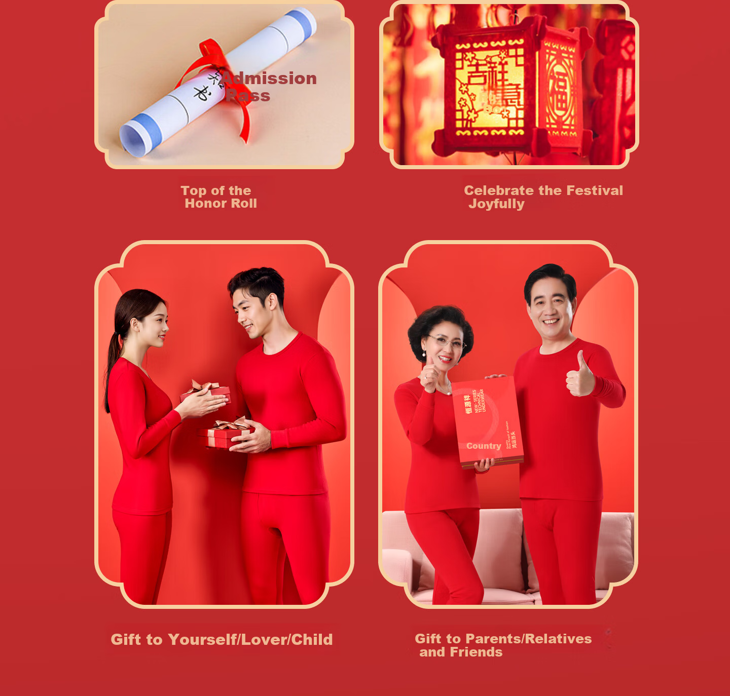 Hengyuanxiang [10A Antibacterial] Men's Red Thermal Underwear Set for the Year of Birth, Autumn Top and Bottom, Year of the Horse Qi Ji Red Gift Box 4