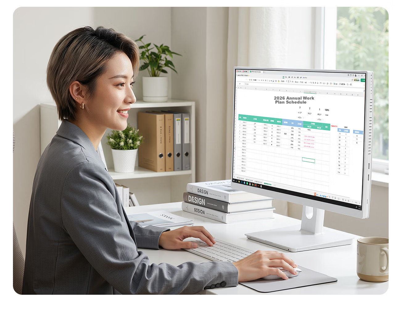 AOC 27-inch All-in-One PC HD AI Office Commercial Home Study Desktop Computer (12th Gen Core i5-12450HX, 16GB RAM, 1TB SSD, Keyboard and Mouse) 12