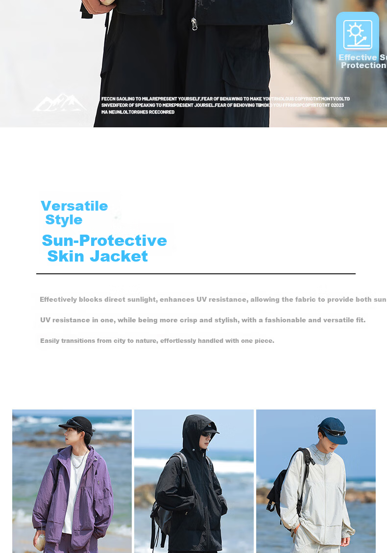 LangSha Men's Sunscreen Jacket Original Yarn Ice Silk Spring Summer UV Protection Ultra-Thin Breathable Outdoor Skin Jacket Fishing Coat 2