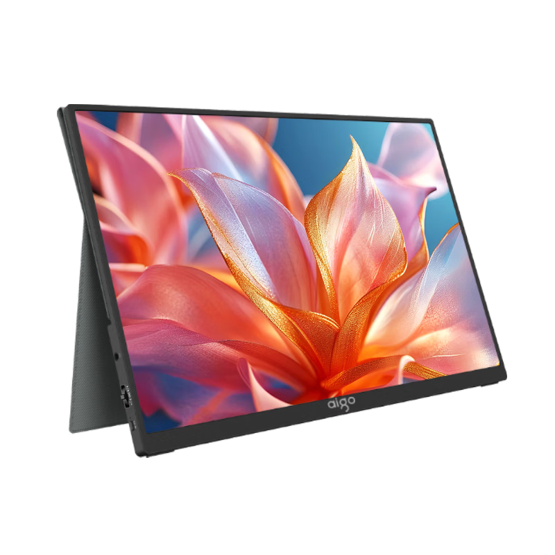Aigo 16-inch 2.8K OLED Portable Monitor 120Hz High Refresh 100% sRGB Secondary Screen for Mobile Phone Computer Laptop with Leather Case and Stand