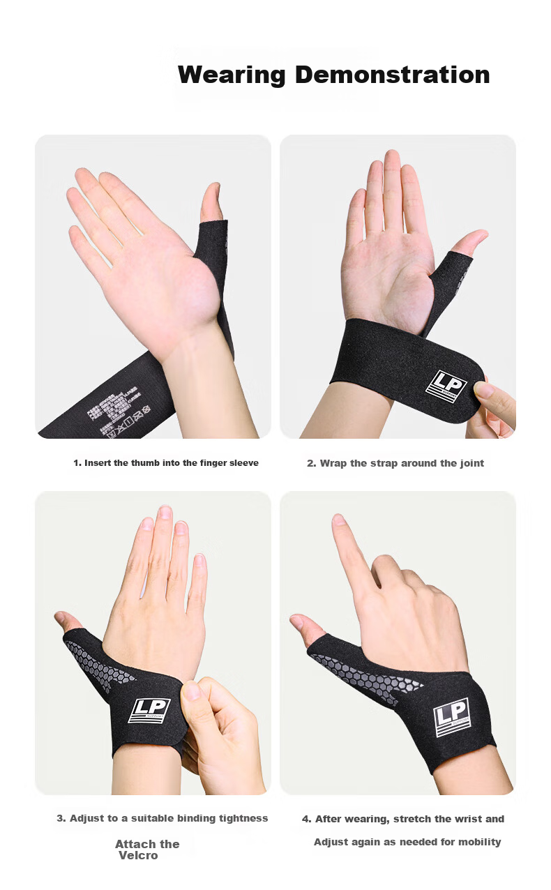 LP Wrist Support Thumb Sleeve Men's Badminton Sports Joint Protection Women's Stabilizing Brace 8