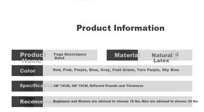 JOINFIT Elastic Resistance Band Fitness Yoga Strength Training Pull Rope Taro Purple 15lbs J.R.006DC-J 8