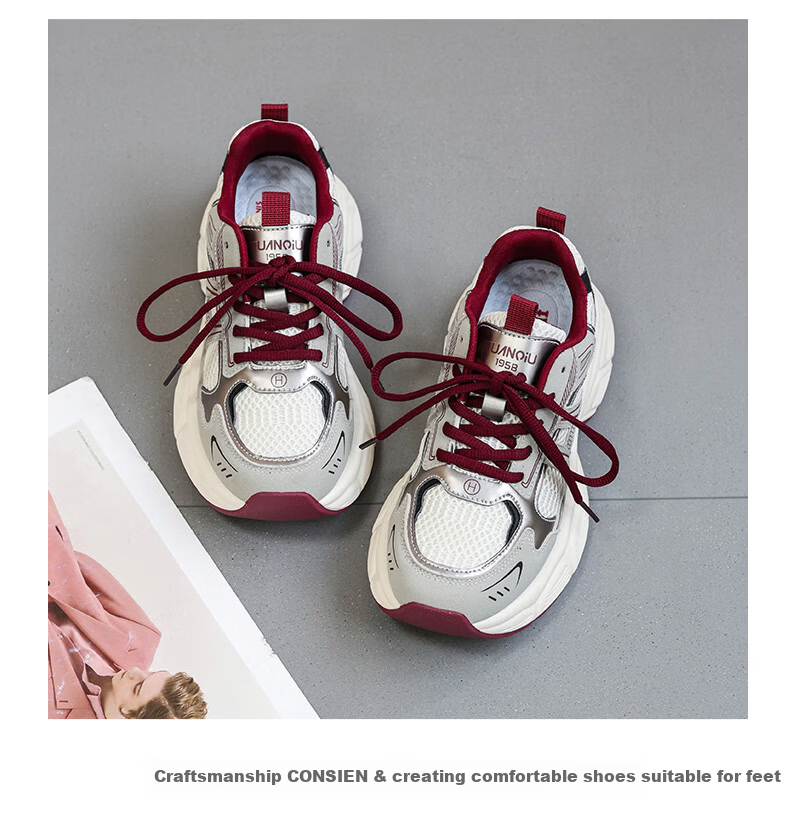 Global Casual 2024 New Mesh Dad Shoes for Women Korean Style Popular Student Shoes Fashionable Versatile Thick-soled Sneakers 18