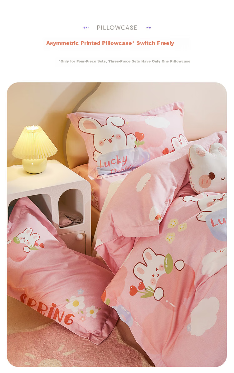 Luolaikids Three-Piece Set, Maternal And Infant Class A Pure Cotton Thickened Brushed Dormitory Single Bed Sheet Duvet Cover Pillowcase, 150*215 6