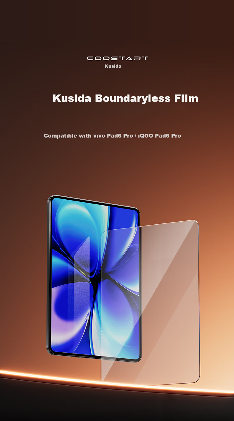 Kustar Tempered Glass Screen Protector for vivo/iQOO Pad 6 Pro 13.2-inch Tablet 2026 New Full-Screen HD Anti-Fingerprint Film Easy Apply 1