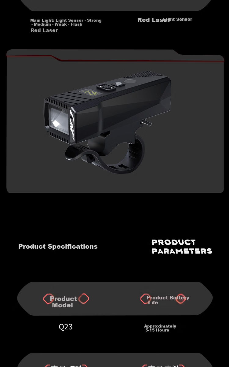 Cavalry Bicycle Front Light High Brightness Long Range Rechargeable Flashlight Outdoor Portable Mountain Bike Night Riding Lamp 21
