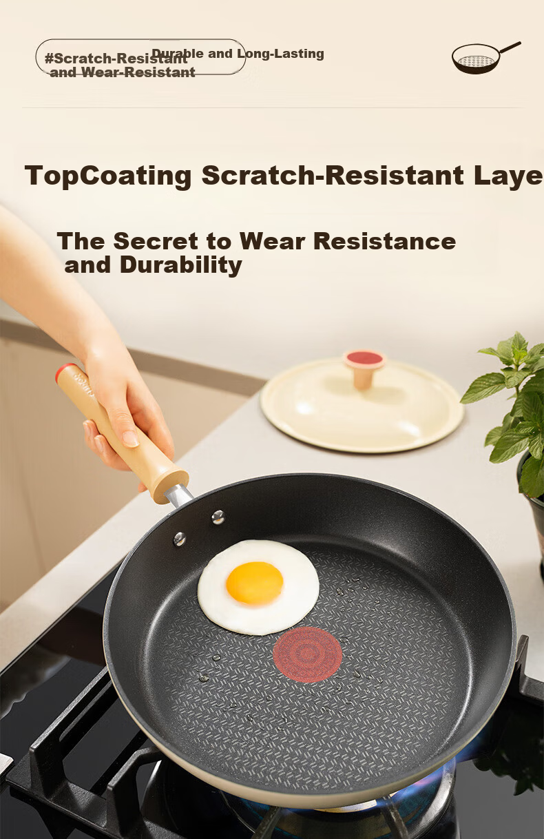 SUPOR 26cm Lightweight Red Dot Non-Stick Frying Pan Multi-Functional Flat Bottom Skillet EJ26QLP01 7