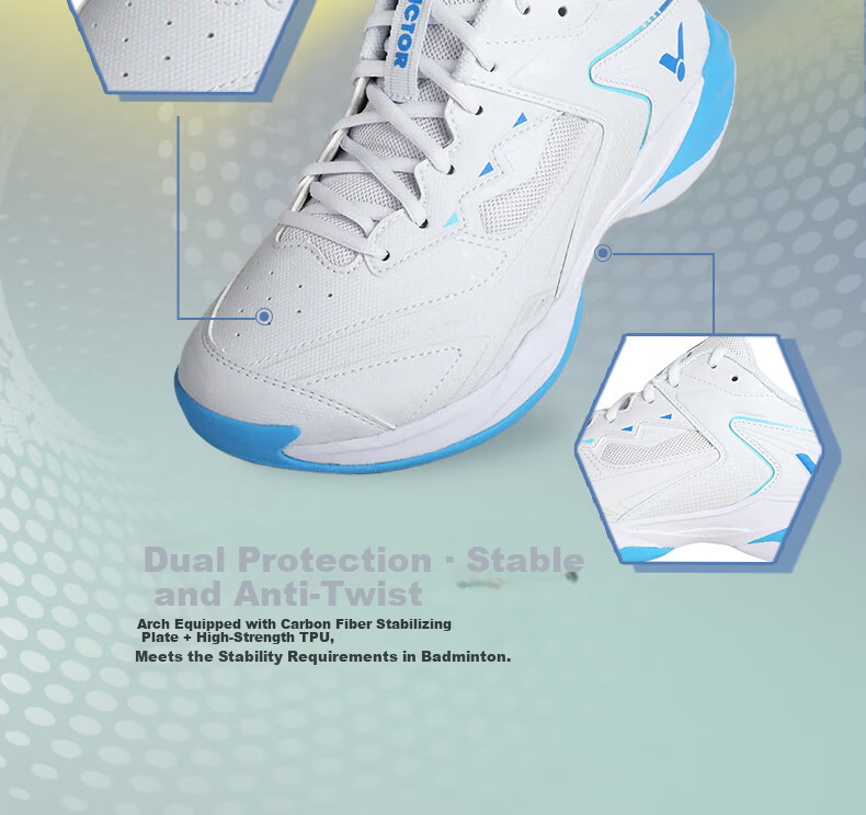 VICTOR Official Flagship Store Badminton Shoes Unisex Wide Fit Competition Training Shock Absorption Stability P9200NTD 6